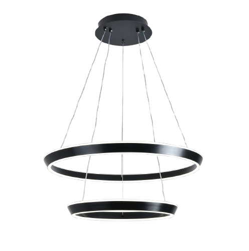 Lustra LED Tip Pendul RFAN, Model F23009/2, Cu Telecomanda, 3 Tipuri De Lumina, Inaltime Reglabila, 146W, Negru