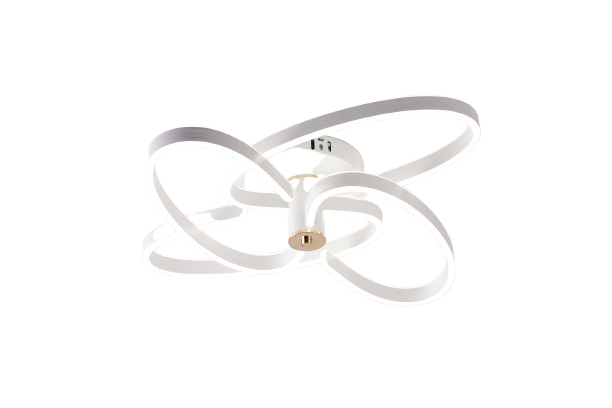 Lustra LED RFAN, Model T9874, Cu Telecomanda, 3 Tipuri De Lumina, Intensitate Reglabila, 288W, Alb/Auriu