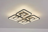 Lustra LED RFAN, Model M025-4, Cu Telecomanda, 3 Tipuri De Lumina, Intensitate Reglabila, 200W, Negru