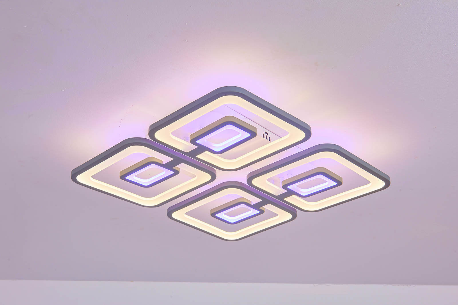 Lustra LED RFAN, Model M025-4, Cu Telecomanda, 3 Tipuri De Lumina, Intensitate Reglabila, 200W, Gri