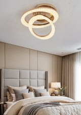 Lustra LED RFAN, Model J409/2, Cu Telecomanda, 3 Tipuri De Lumina, Intensitate Reglabila, 96W, Auriu