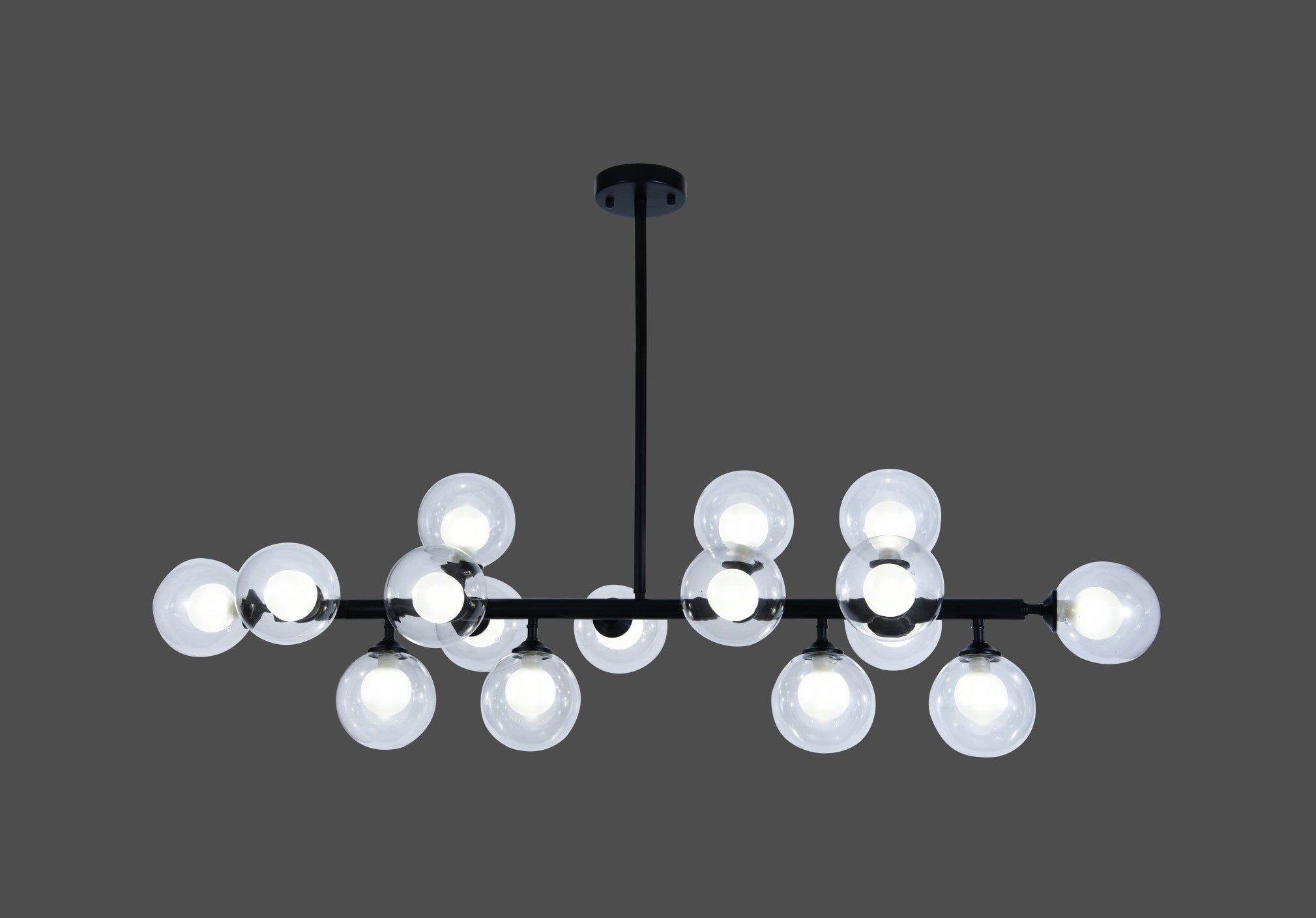 Lustra RFAN, Model F070/16, Cu Abajururi, 16 X G9, Negru