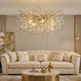 Candelabru RFAN, Model 33007/600, Textura Cristal, Metal, 8 X E14, Auriu