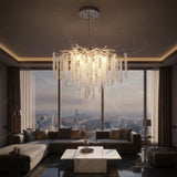 Candelabru RFAN, Model 33001/600, Textura Cristal, Metal, 8 X E14, Argintiu