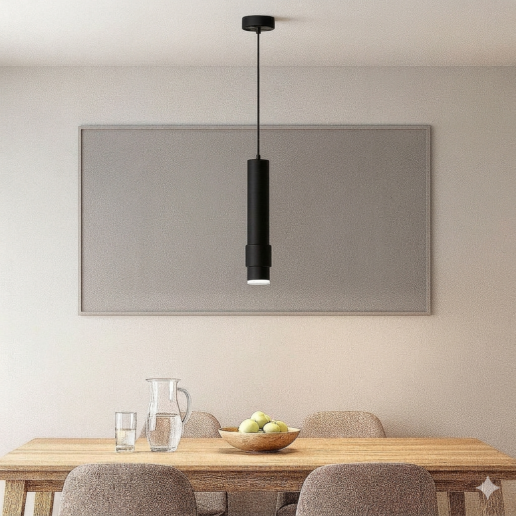 Pendul RFAN, Model WL611L, 1 x GU10, Inaltime Reglabila, Negru