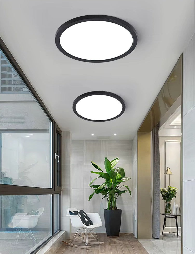Plafoniera LED RFAN, Rotunda, Slim, 15W, 3 Tipuri De Lumina, Negru