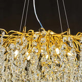 Candelabru RFAN, Model R9102/800, Textura Cristal, Metal, 8 X E14, Auriu