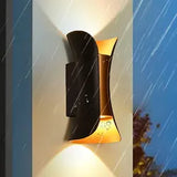 Aplica Exterior RFAN, Model K-2335BK, Material Aluminiu, IP65, Lumina Neutra, 10W, Negru/Auriu
