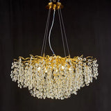 Candelabru RFAN, Model R9102/800, Textura Cristal, Metal, 8 X E14, Auriu