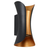 Aplica Exterior RFAN, Model K-2335BK, Material Aluminiu, IP65, Lumina Neutra, 10W, Negru/Auriu