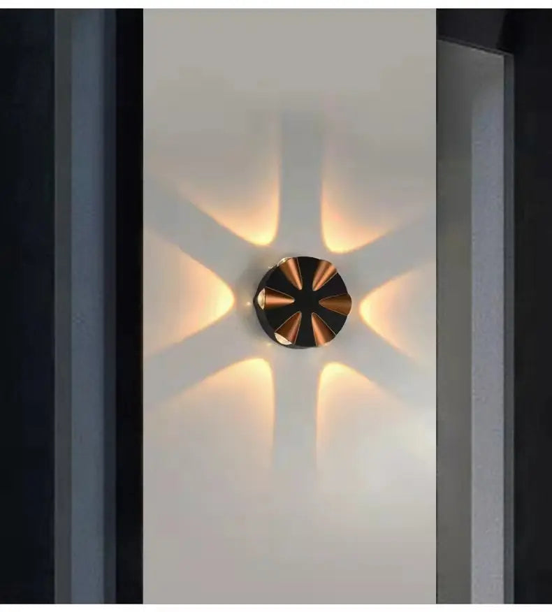 Aplica Exterior RFAN, Model L611, Material Aluminiu, IP65, Lumina Neutra, 6W, Negru/Auriu