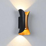 Aplica Exterior RFAN, Model K-2335BK, Material Aluminiu, IP65, Lumina Neutra, 10W, Negru/Auriu