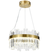 Candelabru LED RFAN, Model H98347/600, Textura Cristal, Metal, 100W, Auriu