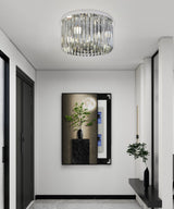 Candelabru RFAN, Model H98348/400, Textura Cristal, Metal, 5 X E14, Crom