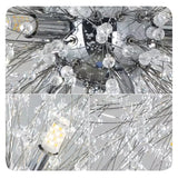 Lustra LED Tip Pendul RFAN, Model R9104/12, Textura Cristal, Metal, 12 X E14, Argintiu
