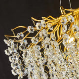 Candelabru RFAN, Model R9102/800, Textura Cristal, Metal, 8 X E14, Auriu