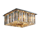 Candelabru RFAN, Model H98348/400x400, Textura Cristal, Metal, 6 X E14, Crom