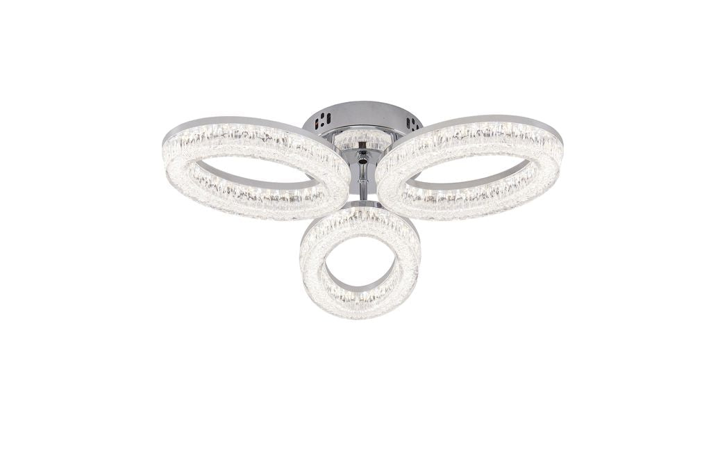 Lustra LED RFAN, Model K3538/3CH, Cu Telecomanda, 3 Tipuri De Lumina, Intensitate Reglabila, 80W, Argintiu