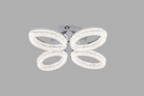 Lustra LED RFAN, Model K3538/4CH, Cu Telecomanda, 3 Tipuri De Lumina, Intensitate Reglabila, 80W, Argintiu