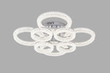 Lustra LED RFAN, Model K3536/4+4CH, Cu Telecomanda, 3 Tipuri De Lumina, Intensitate Reglabila, 240W, Argintiu