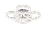 Lustra LED RFAN, Model K3536/4+4CH, Cu Telecomanda, 3 Tipuri De Lumina, Intensitate Reglabila, 240W, Argintiu