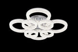 Lustra LED RFAN, Model K3536/4+4CH, Cu Telecomanda, 3 Tipuri De Lumina, Intensitate Reglabila, 240W, Argintiu
