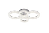 Lustra LED RFAN, Model K3536/2+2CH, Cu Telecomanda, 3 Tipuri De Lumina, Intensitate Reglabila, 120W, Argintiu