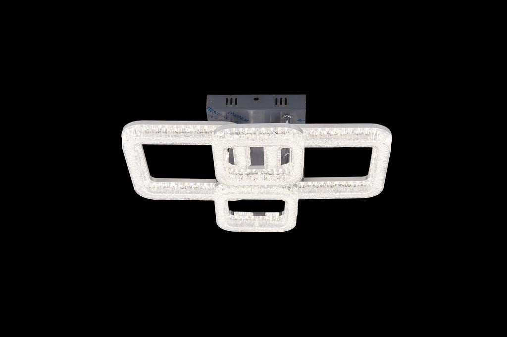 Lustra LED RFAN, Model K3535/2+2BCH, Cu Telecomanda, 3 Tipuri De Lumina, Intensitate Reglabila, 120W, Argintiu