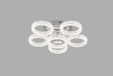Lustra LED RFAN, Model K3536/5+1ACH, Cu Telecomanda, 3 Tipuri De Lumina, Intensitate Reglabila, 120W, Argintiu