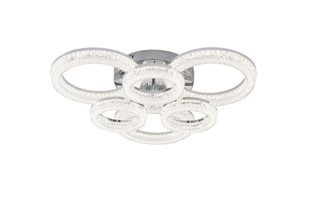 Lustra LED RFAN, Model K3536/3+3CH, Cu Telecomanda, 3 Tipuri De Lumina, Intensitate Reglabila, 200W, Argintiu