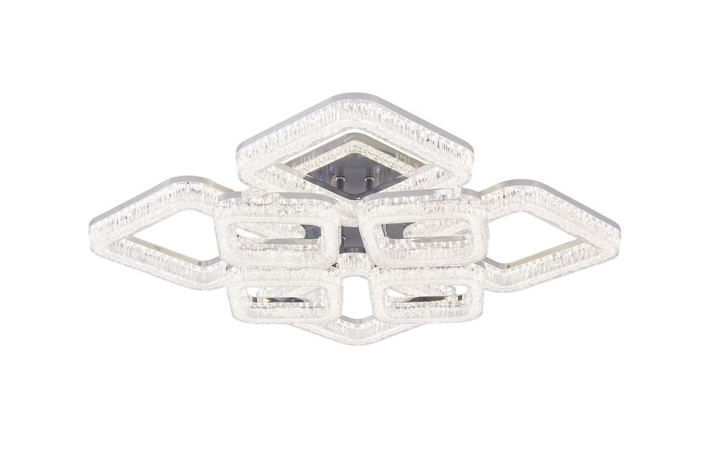 Lustra LED RFAN, Model K3535/4+4CH, Cu Telecomanda, 3 Tipuri De Lumina, Intensitate Reglabila, 200W, Argintiu