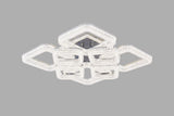 Lustra LED RFAN, Model K3535/4+4CH, Cu Telecomanda, 3 Tipuri De Lumina, Intensitate Reglabila, 200W, Argintiu
