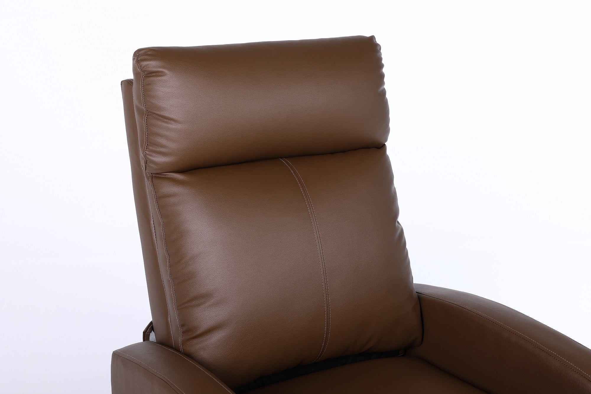 Fotoliu recliner din piele ecologică, spatar rabatabil si suport picioare extensibil, Kaki