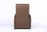 Fotoliu recliner din piele ecologică, spatar rabatabil si suport picioare extensibil, Kaki