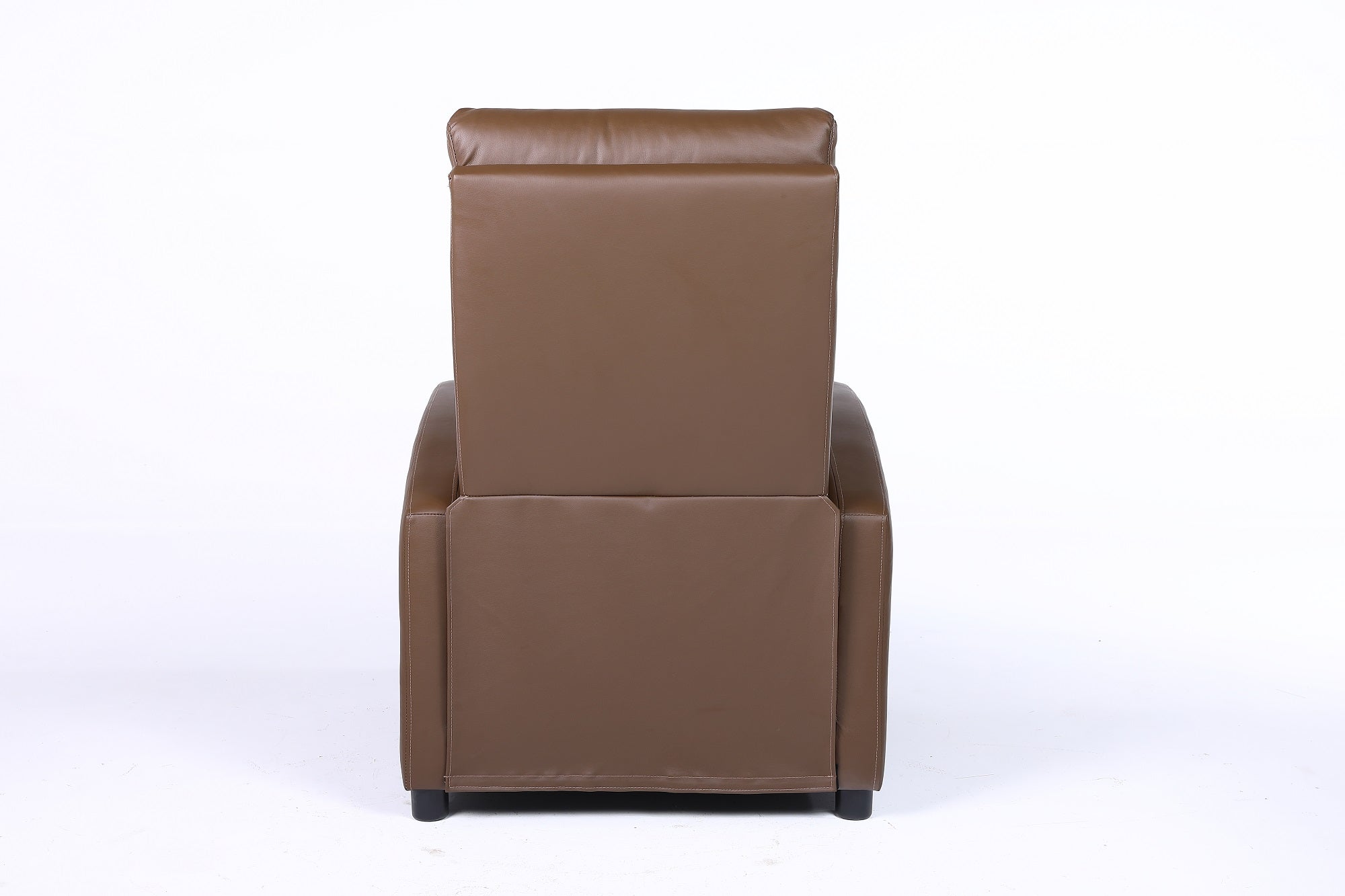 Fotoliu recliner din piele ecologică, spatar rabatabil si suport picioare extensibil, Kaki
