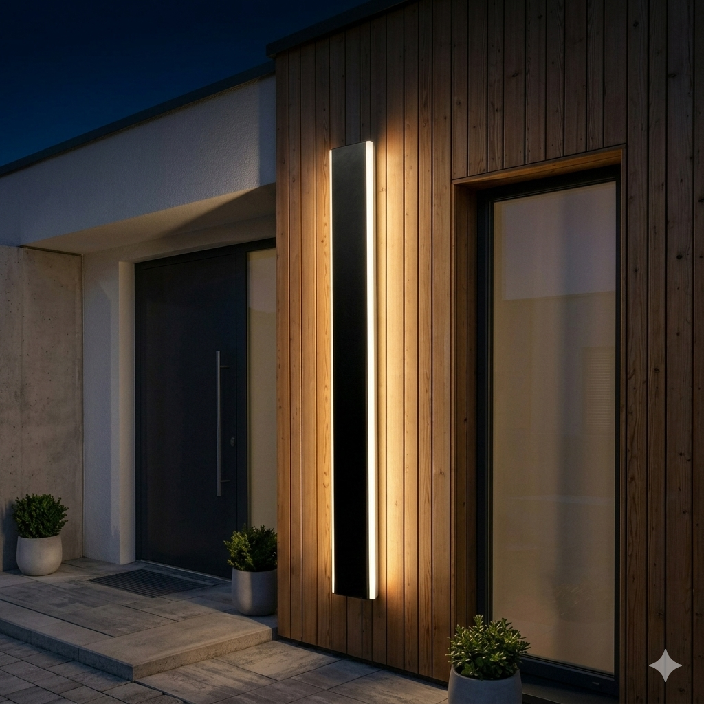 Aplica LED Exterior RFAN, Model K-23180AL, IP65, Lumina Calda, 54W, Negru