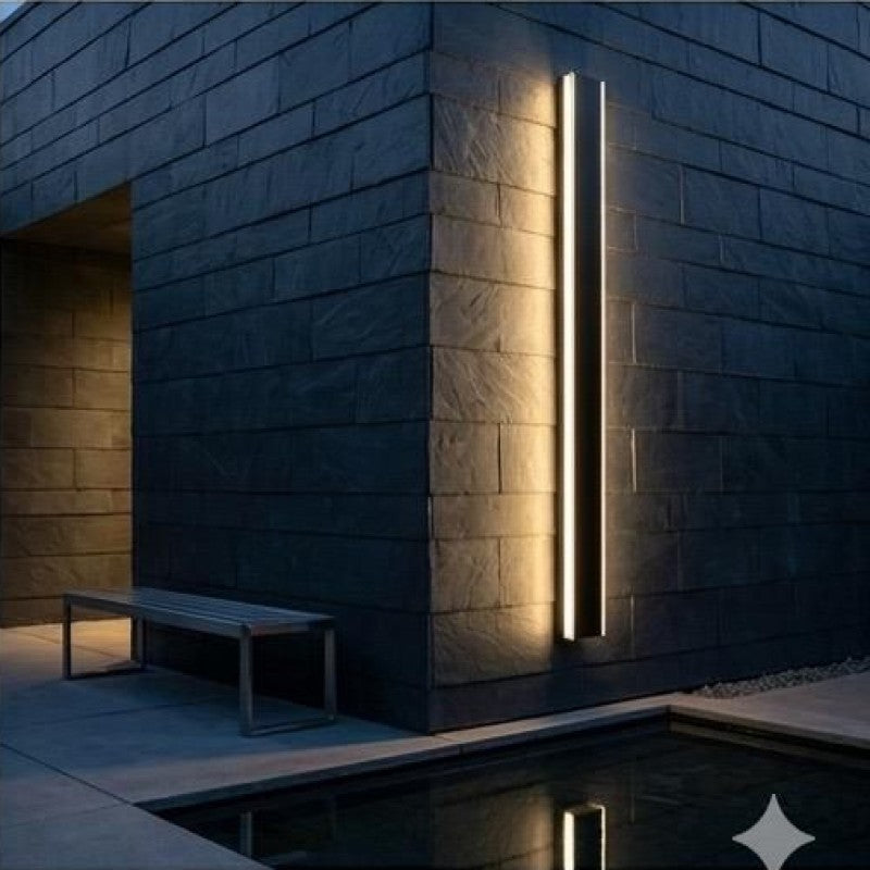 Aplica LED Exterior RFAN, Model K-23180AL, IP65, Lumina Calda, 44W, Negru