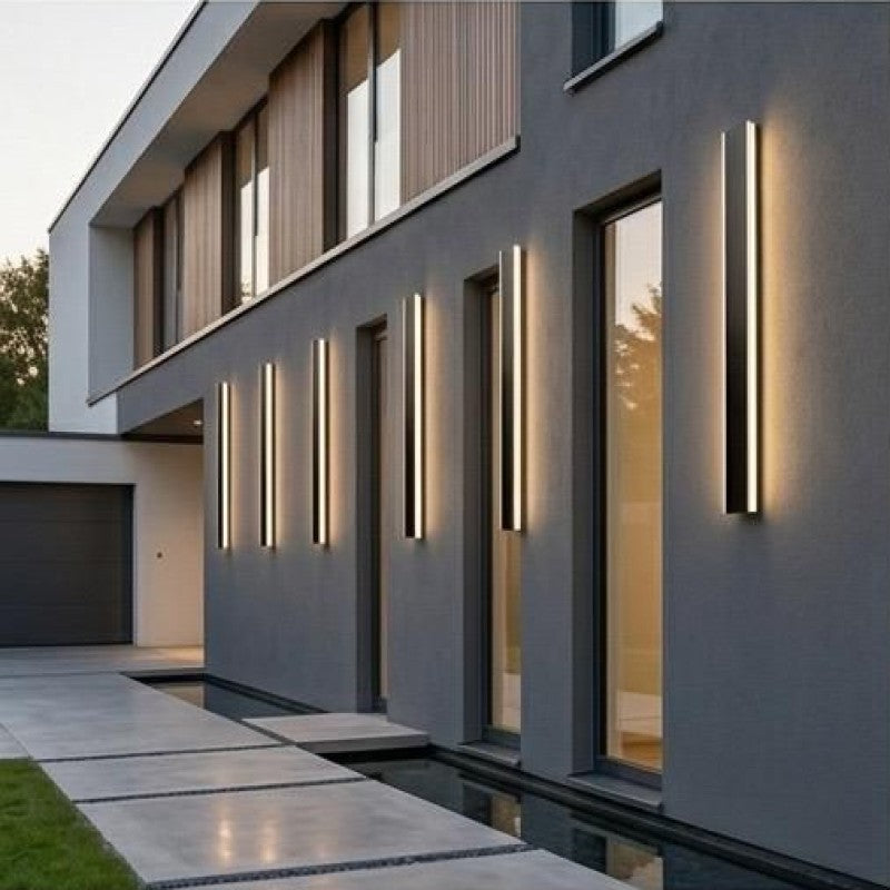 Aplica LED Exterior RFAN, Model K-23180AL, IP65, Lumina Calda, 54W, Negru