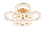 Lustra LED RFAN, Model K3536/4+4GD, Cu Telecomanda, 3 Tipuri De Lumina, Intensitate Reglabila, 240W, Auriu