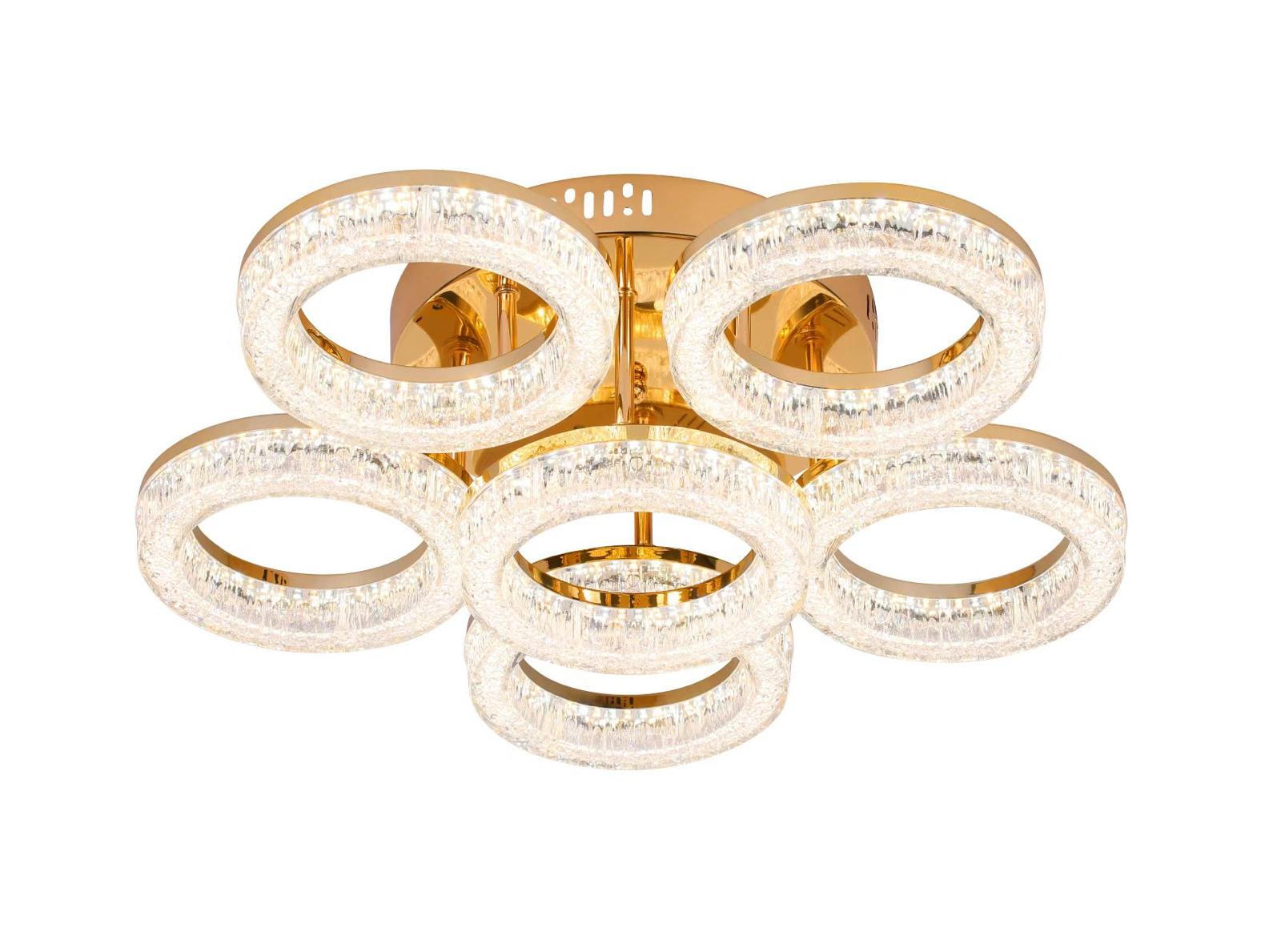 Lustra LED RFAN, Model K3536/5+1AGD, Cu Telecomanda, 3 Tipuri De Lumina, Intensitate Reglabila, 120W, Argintiu