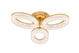 Lustra LED RFAN, Model K3538/3GD, Cu Telecomanda, 3 Tipuri De Lumina, Intensitate Reglabila, 80W, Auriu