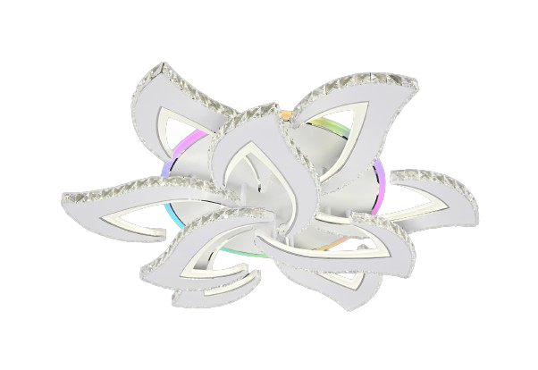 Lustra LED RFAN, Model R9114/6+3, Cu Telecomanda, 3 Tipuri De Lumina Plus Lumina RGB, Intensitate Reglabila, 135W, Alb