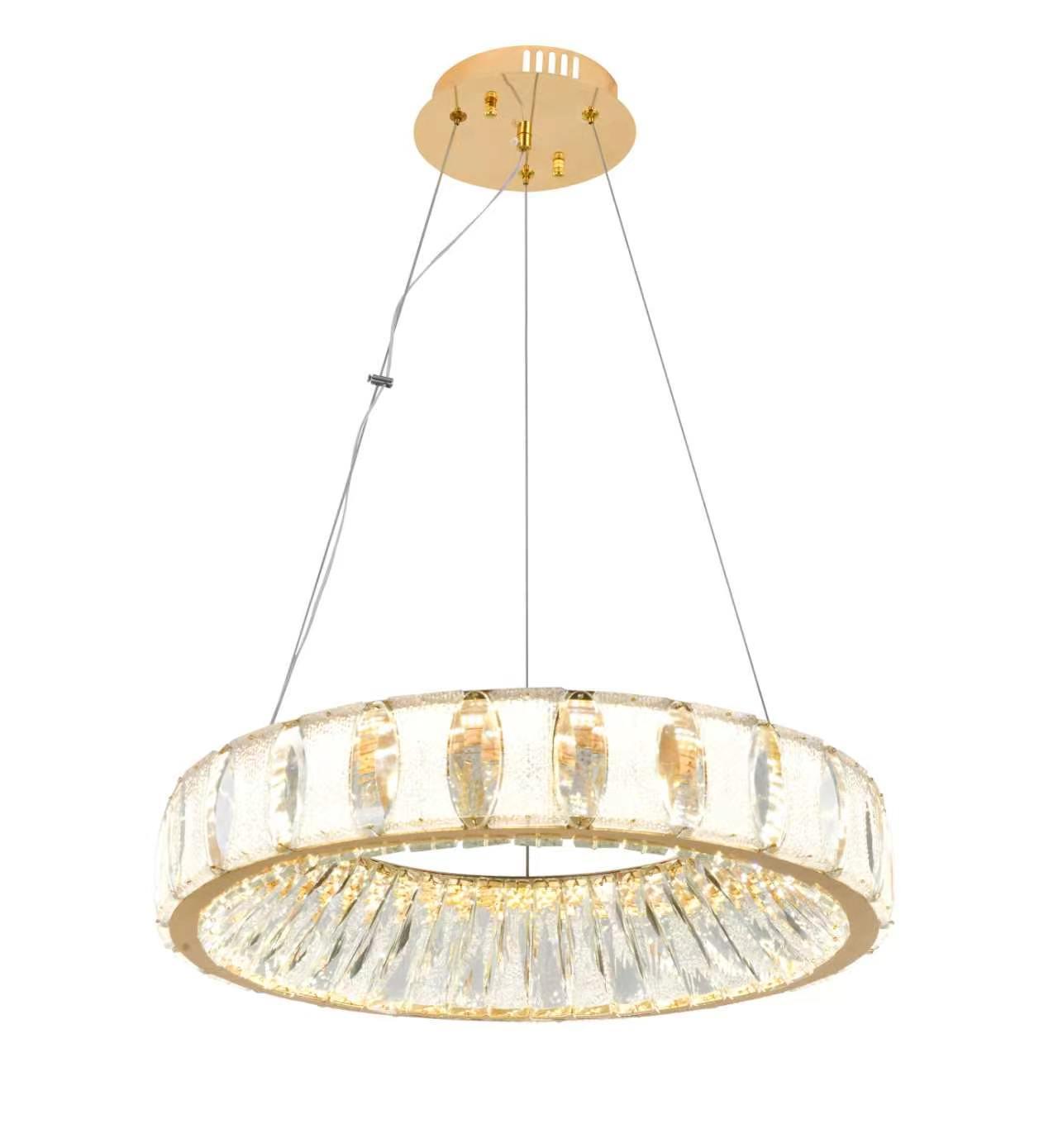 Candelabru LED RFAN, Model L72001/500, Textura Cristal, Metal, 98W, Auriu