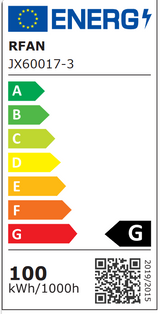 Lustra LED RFAN, Model JX60017-3, Cu Telecomanda, 3 Tipuri De Lumina, Intensitate Reglabila, 100W, Negru