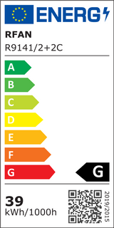 Lustra LED RFAN, Model R9141/2+2C, Cu Telecomanda, 3 Tipuri De Lumina Plus Lumina RGB, Intensitate Reglabila, 39W, Alb/Argintiu