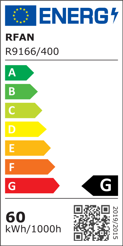 Lustra LED RFAN, Model R9166/400, cu Telecomanda, 3 Tipuri de Lumina, Intensitate Reglabila, 60W, Negru