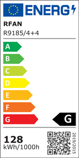 Lustra LED RFAN, Model R9185/4+4, Cu Telecomanda, 3 Tipuri De Lumina, Intensitate Reglabila, 128W, Alb