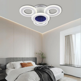 Lustra LED RFAN, Model R9020-3+1, cu Telecomanda, 3 Tipuri de Lumina plus Lumina RGB, Intensitate Reglabila, 92W, Alb