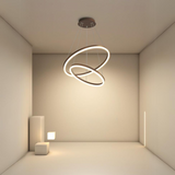 Lustra LED Tip Pendul RFAN, Model F313/2, cu Telecomanda, 3 Tipuri de Lumina, Inaltime Reglabila, 120W, Maro