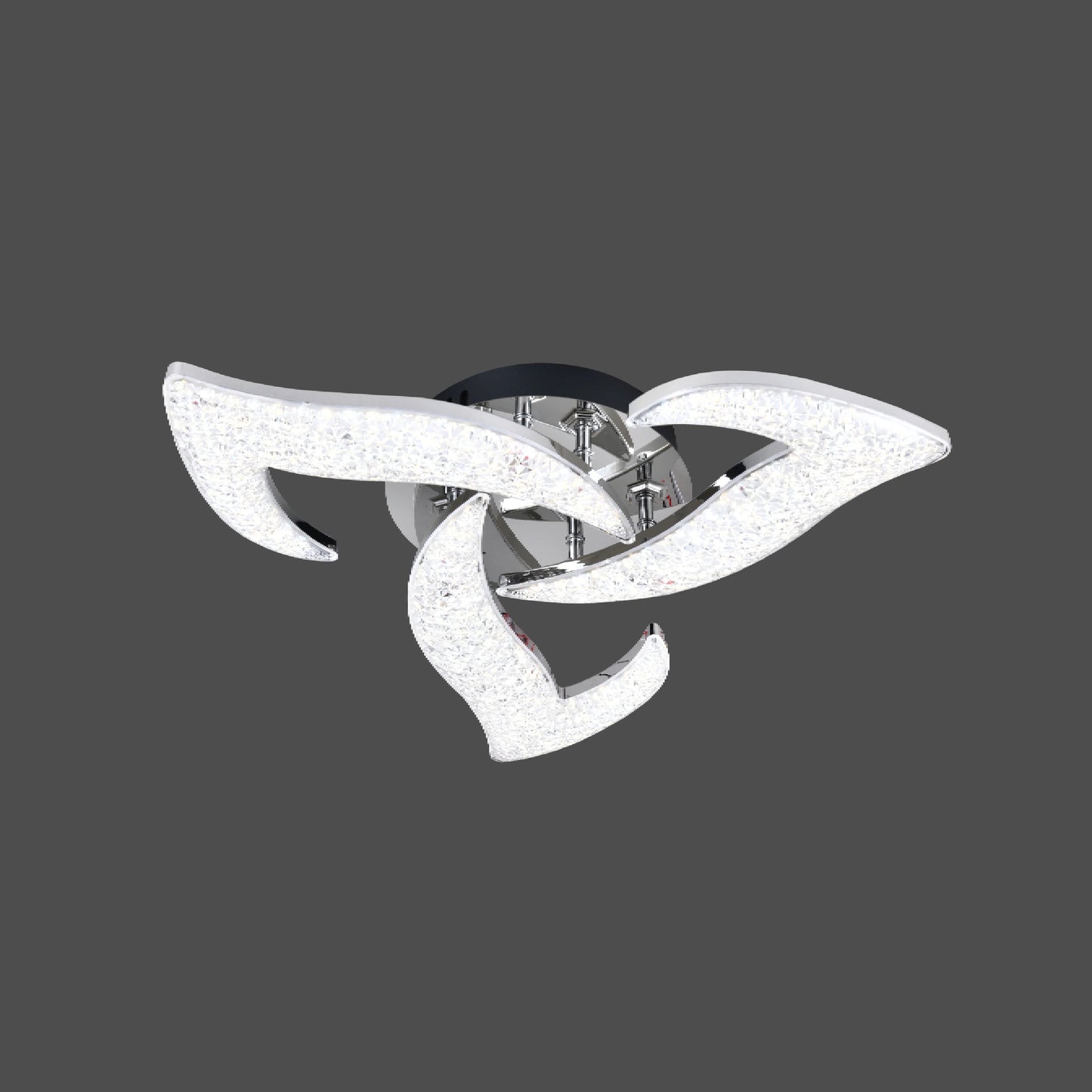 Lustra LED RFAN, Model R9179/3, Cu Telecomanda, 3 Tipuri De Lumina, Intensitate Reglabila, 60W, Argintiu